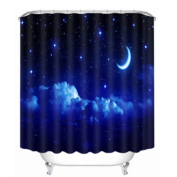 A Tranquil Night Printing 3D Bathroom Shower Curtain