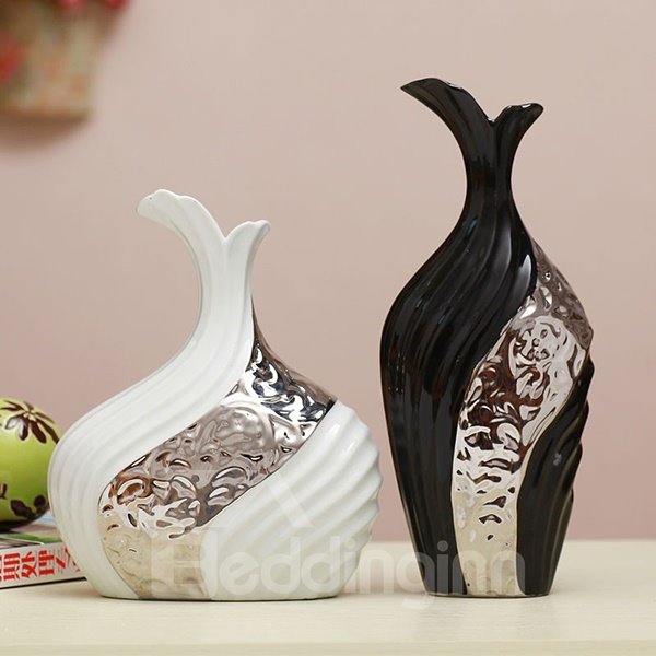 New Arrival Beautiful Black and White Flower Vase