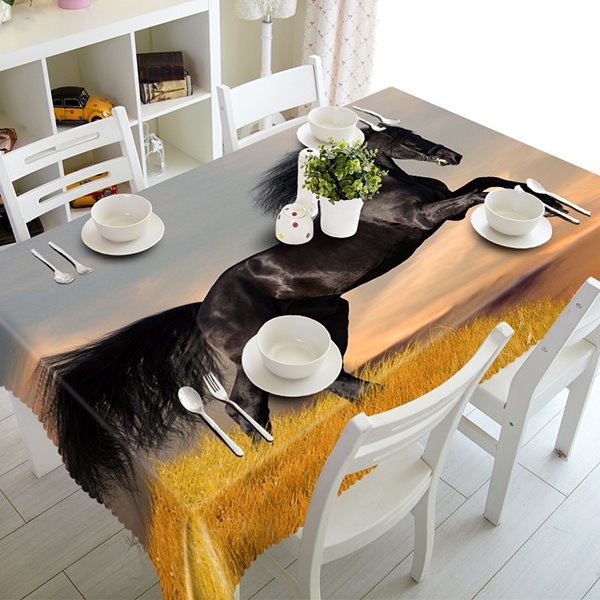 Specialty Swarthy Running Horse Pattern 3D Tablecloth
