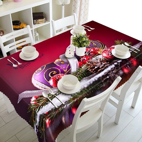 Red Christmas Decoration Pattern 3D Tablecloth