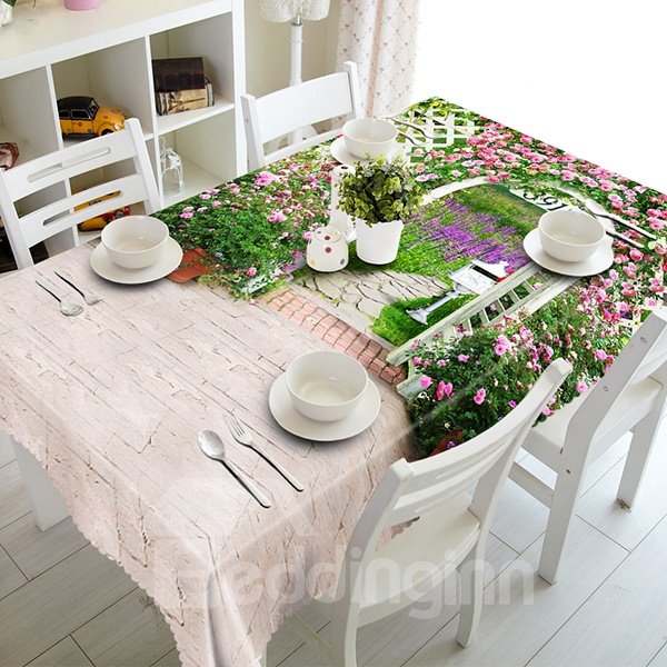 Beautiful Garden Scenery Pattern 3D Tablecloth
