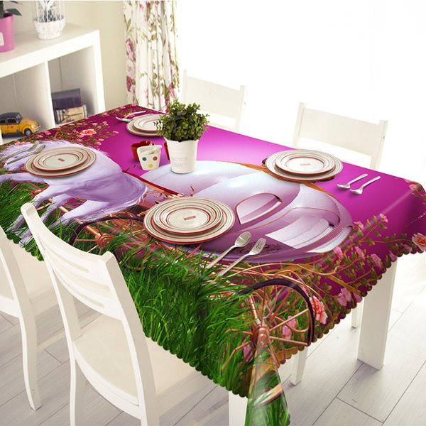 Amusing Horse Carriage Pattern 3D Tablecloth