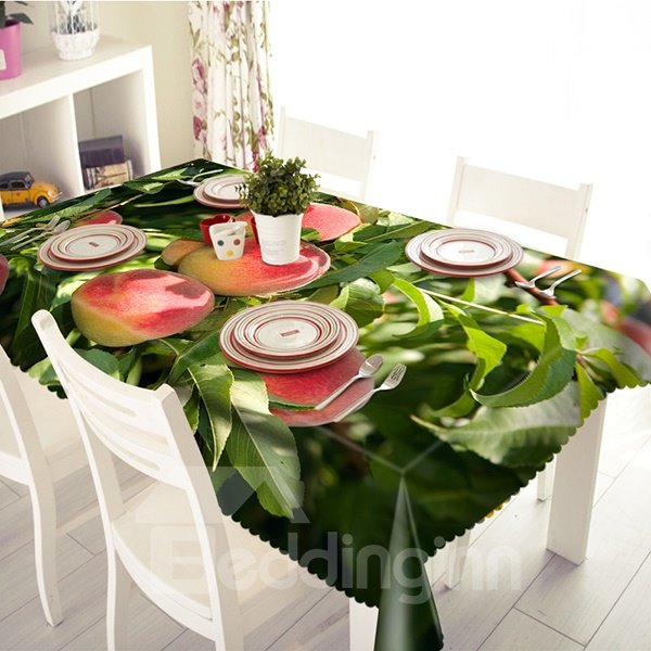 Vivid Peach Pattern Polyester 3D Tablecloth