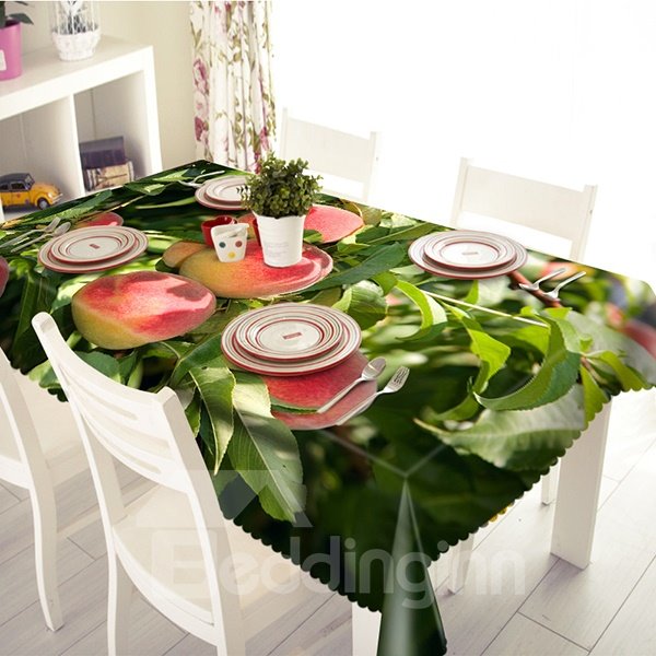 Vivid Peach Pattern Polyester 3D Tablecloth