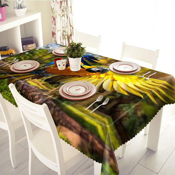 Amusing Polyester Parrot Pattern 3D Tablecloth