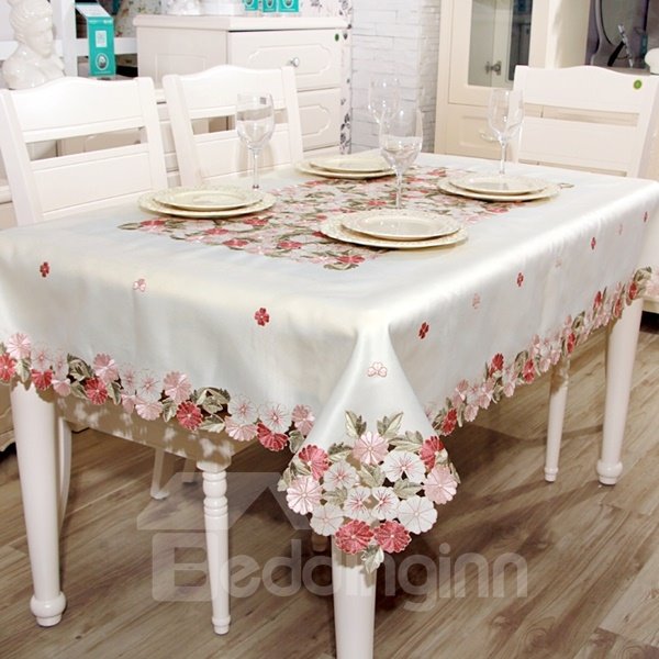 Comtemporary Polyester Country Style Flower Pattern Dinning Tablecloth