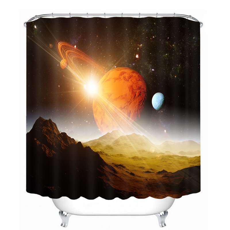 The Surface of Planet Printing Bathroom Decor 3D Shower Curtain