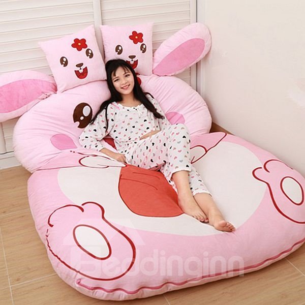 Precioso y suave diseño de conejo, sofá perezoso, asiento tatami