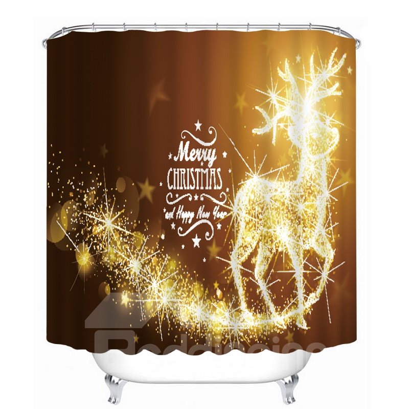 Dreamy Reindeer Merry Christmas Printing Bathroom 3D Shower Curtain