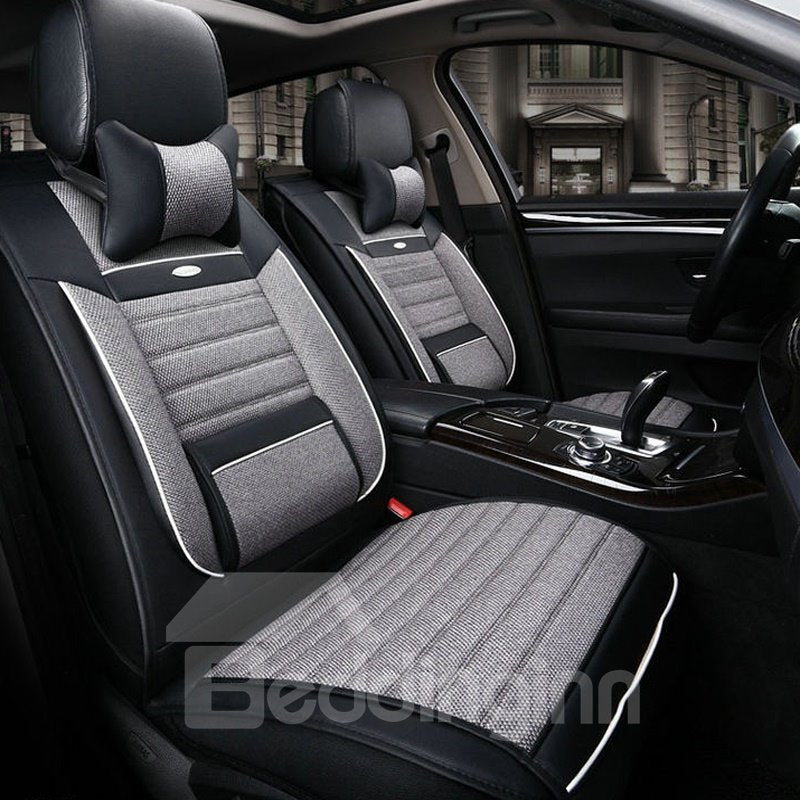 Funda de asiento de coche universal con rayas de contraste de diseño cómodo de estilo informal