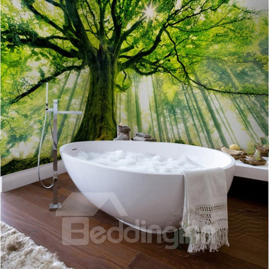 Sunlight luxuriant Tree Pattern Design Decorative Waterproof 3D Bathroom Wall Murals