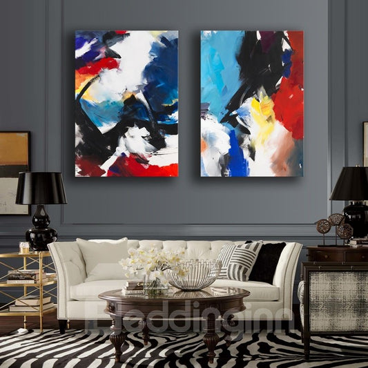 Abstract Colorful Painting 2 Pieces Framed Wall Art Prints