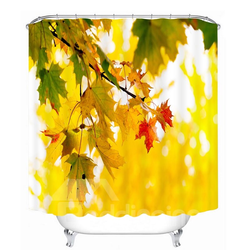 Attractive Leaf of Maple Tree 3D Printed Bathroom Waterproof Shower Curtain