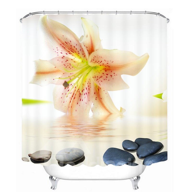 Vivid Lily on the Water 3D Printed Bathroom Waterproof Shower Curtain