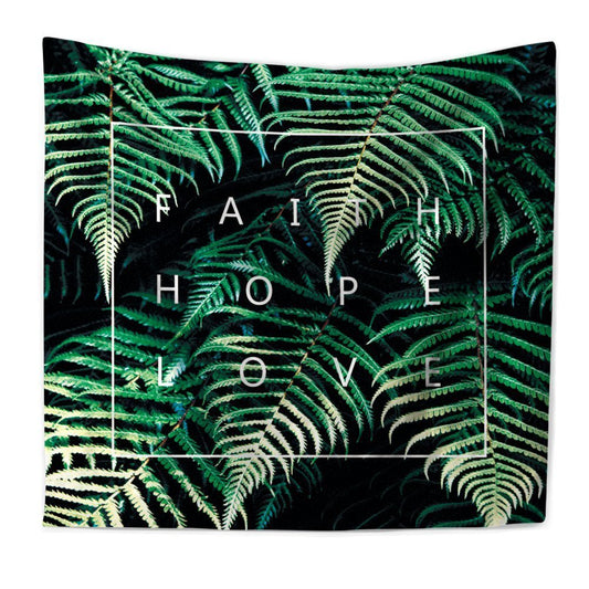 Emerald Green Leaves Foliage Design Decorative Hanging Wall Tapestry