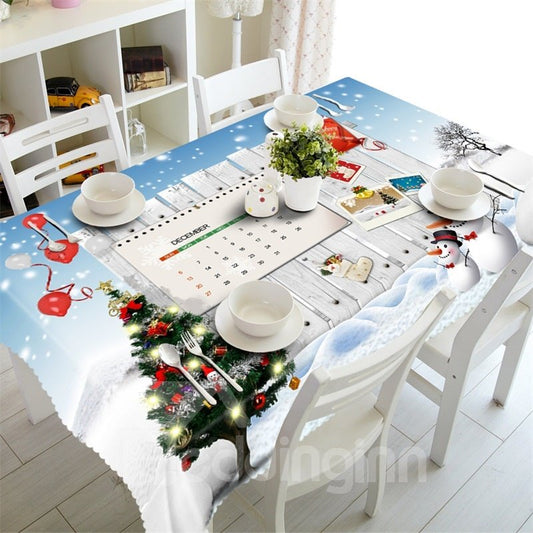 3D Elf Advent Printed Thick Polyester Home and Hotel Table Runner Cloth Cover