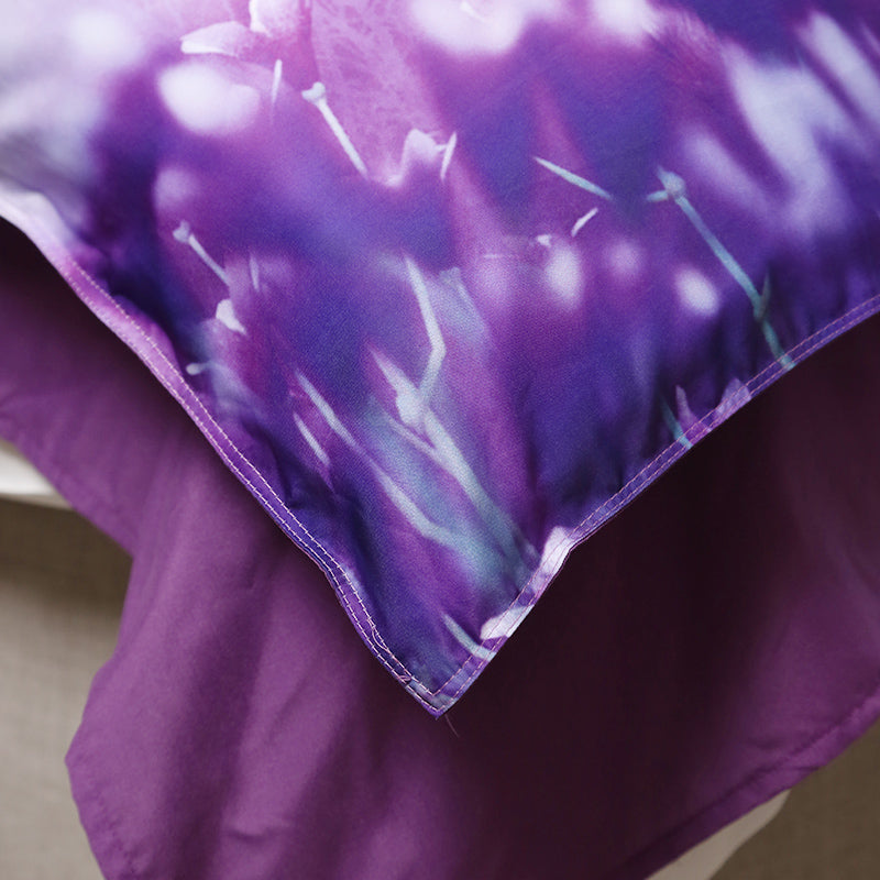 Purple Unicorn Duvet Cover Set, King Size, 4-Piece Bedding Set of Duvet Cover Flat Sheet Pillowcases