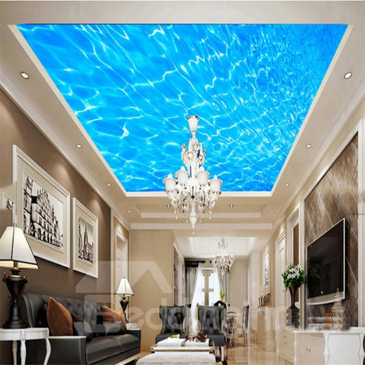 3D Blue Sea Waterproof Durable and Eco-friendly Ceiling Murals