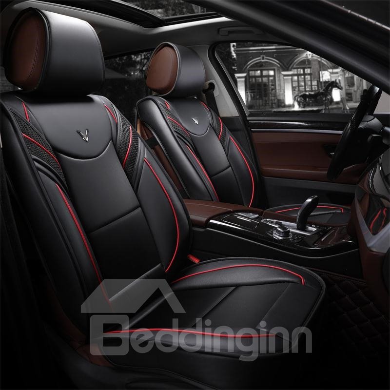 Juego completo de fundas para asientos de automóvil, fundas de cuero para asientos de automóviles, accesorios interiores para automóviles, protección de banco dividida delantera y trasera, apta para auto, camión, furgoneta, SUV