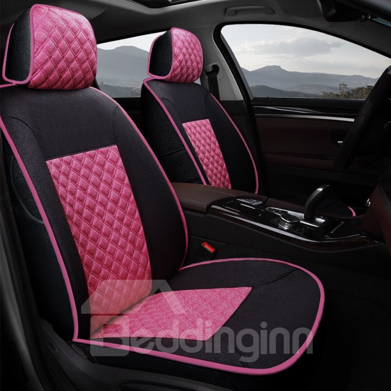 Serie Casual Rejillas de Diamantes clásicas Fundas de Asiento de automóvil de Ajuste Personalizado Suaves y cómodas Antideslizante Resistente al Desgaste Resistente a la Suciedad Duradero y Transpirable