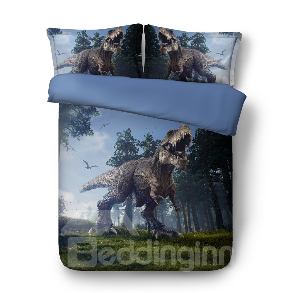 Tyrannosaurus Rex Polyester 3D Reactive Printing 4-Piece Bedding Sets/Duvet Cover
