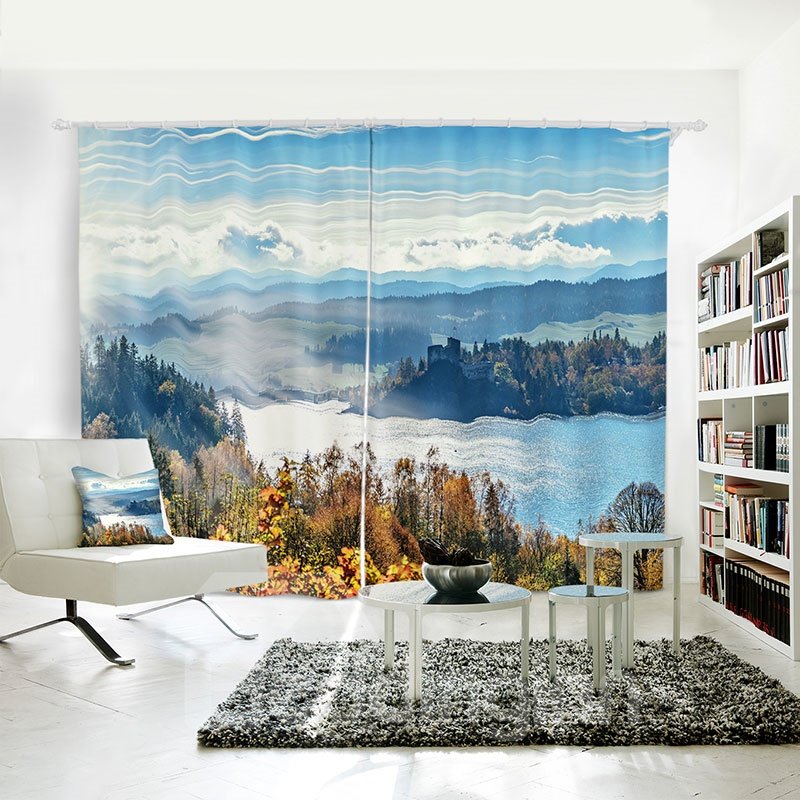 3D Mountain Peak 084 Marco Carmassi Curtain Curtains Drapes