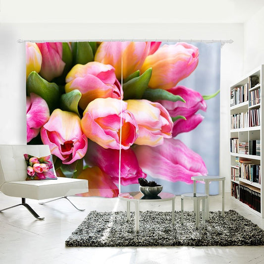 3D Waterproof Floral Pattern Digital Printing Curtain