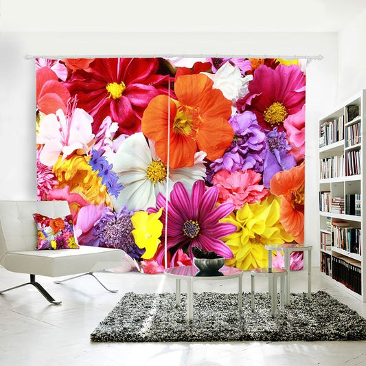 3D Blackout Beatiful Floral Printing Curtain Online with Environment-friendly Material and Pollution-free Printing Technology Ever Fading Cracking Peeling or Flaking