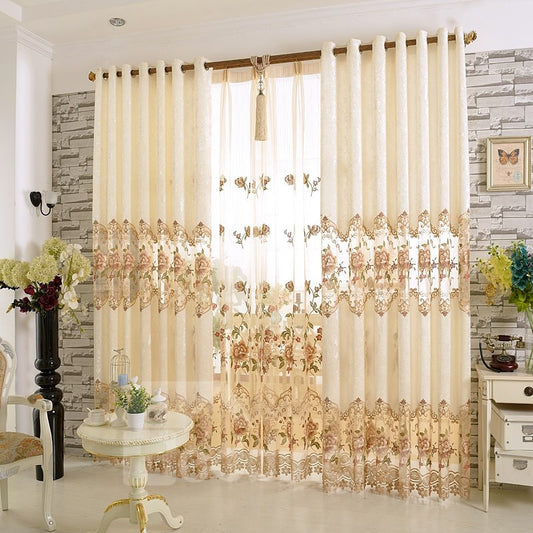 Elegant Hand-made Embroider Decorative Polyester Curtain