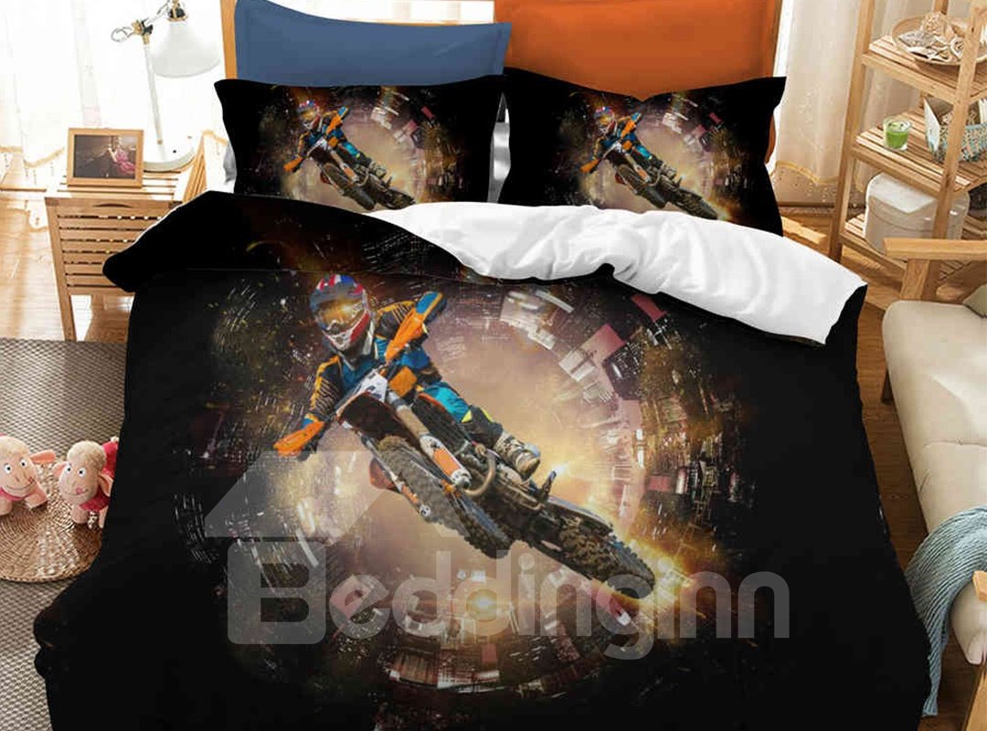 Locomotora dinámica resistente a las arrugas Juegos de cama/fundas nórdicas impresas en 3D de 3 piezas