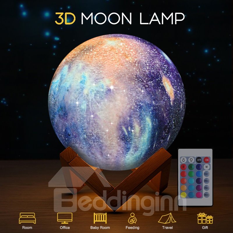 3D Printing LED Night Light Moon Lamp Touch Control USB Charging Gift