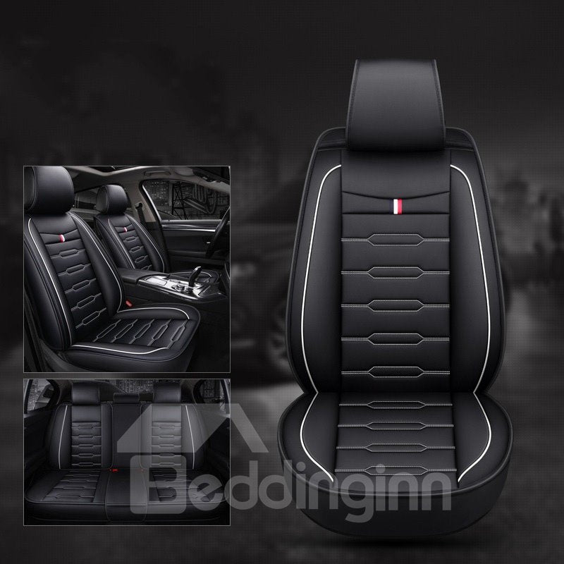 Simple Style Hard-Wearing Leather Easy To Install Easy To Clean Wear-Resistant And Waterproof Universal Fit Car Seat Covers Cars SUV Pick-up Truck Full Set Auto Interior Accessories
