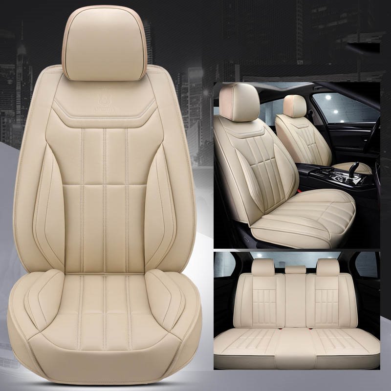 Sport Style Environment-Friendly Leather Material No Fading Easy Cleaning No-Odor Universal Fit Car Seat Covers