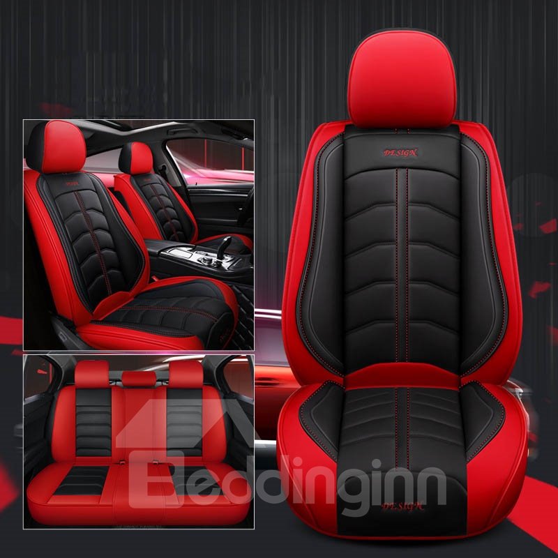 Sport Style Whole Leather Material Car Seat Covers Front and Rear Cushions More Substantial More Dynamic Universal Fit Seat Covers