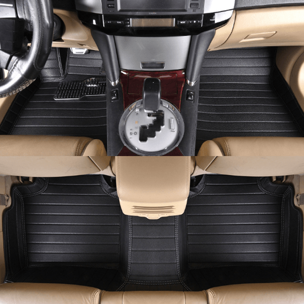 Classic Black Waterproof Easy Cleaning High-Grade Leather Custom Car Floor Mats