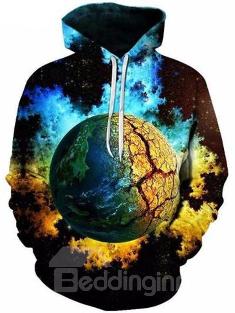 Sudadera con capucha y bolsillos, informal, con estampado 3D realista, a la moda y suave