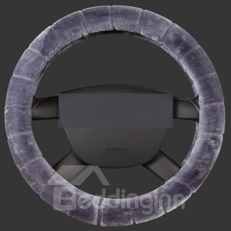 Simple Style Suede Material Environmentally Friendly And Odorless Soft Fluff Thermal Winter Universal Steering Wheel Covers Anti-skid Wear-resistant Dirt-resistant Durable And Breathable Not Hurt Hands