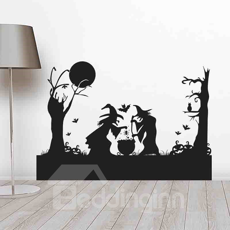 Pharmaceutical Witches Helloween Theme Wall Stickers / Wall Decorations