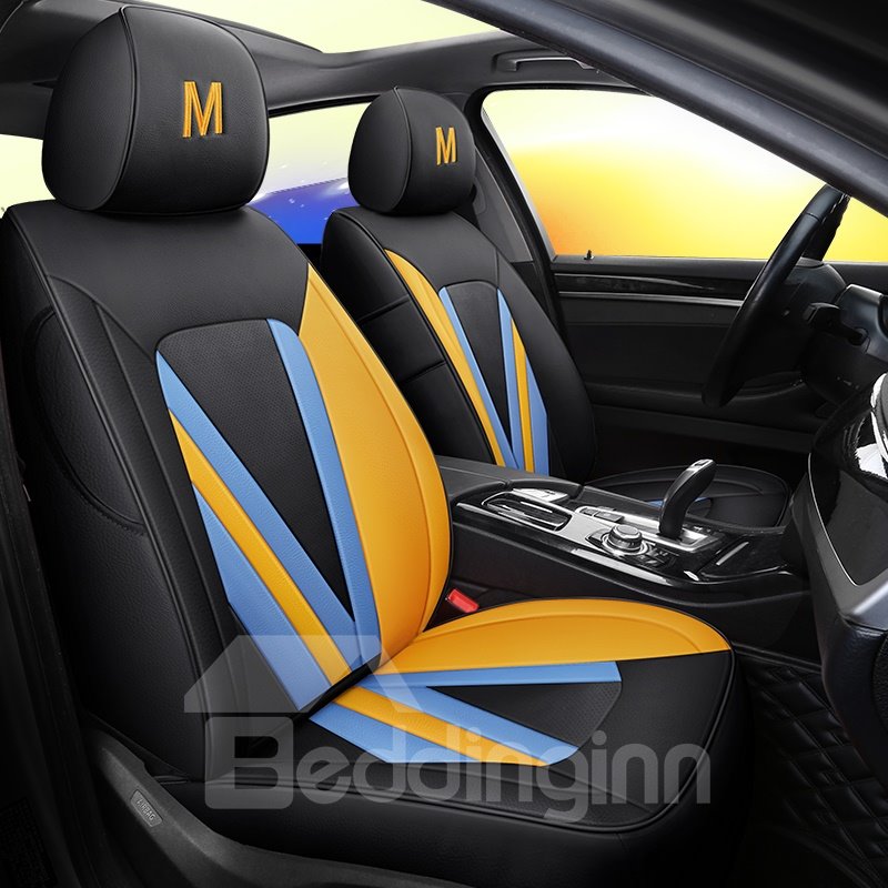5-Seats Aesthetic Pure Unique Full Of Motion High Quality Leather Material Unfading Universal Custom Fit Seat Covers