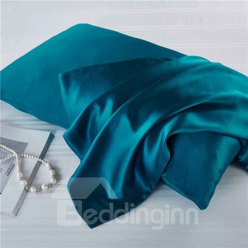 Funda de almohada lisa de seda de morera, suave y agradable para la piel, funda de almohada de satén multicolor lavada a mano