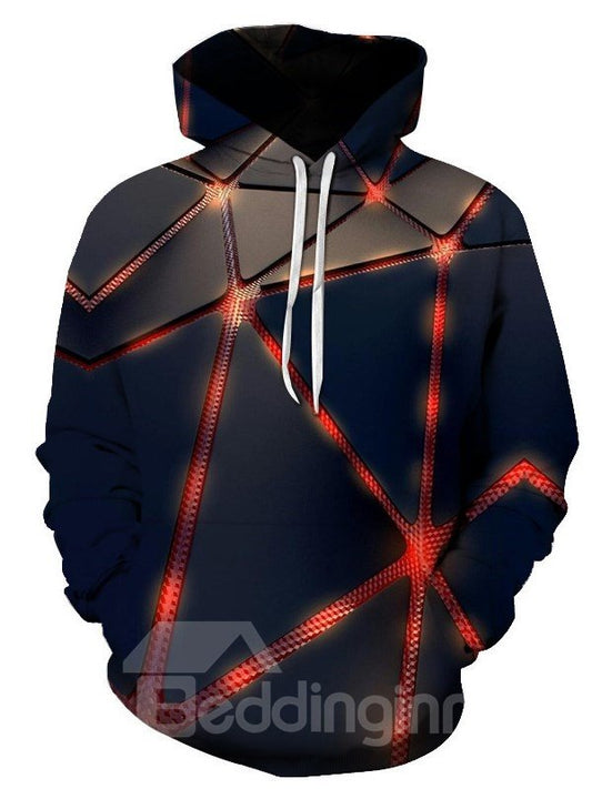Realistic 3D Print Pullover Hoodies Hip Hop Hoody Outerwear with Front Pocket
