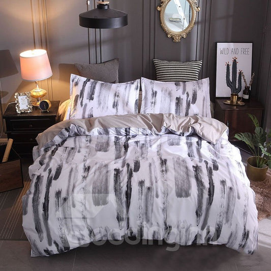 Black and White Soft Duvet Cover Sets 3-Piece Warm Bedding Sets with 2 Pillowcases California King Size
