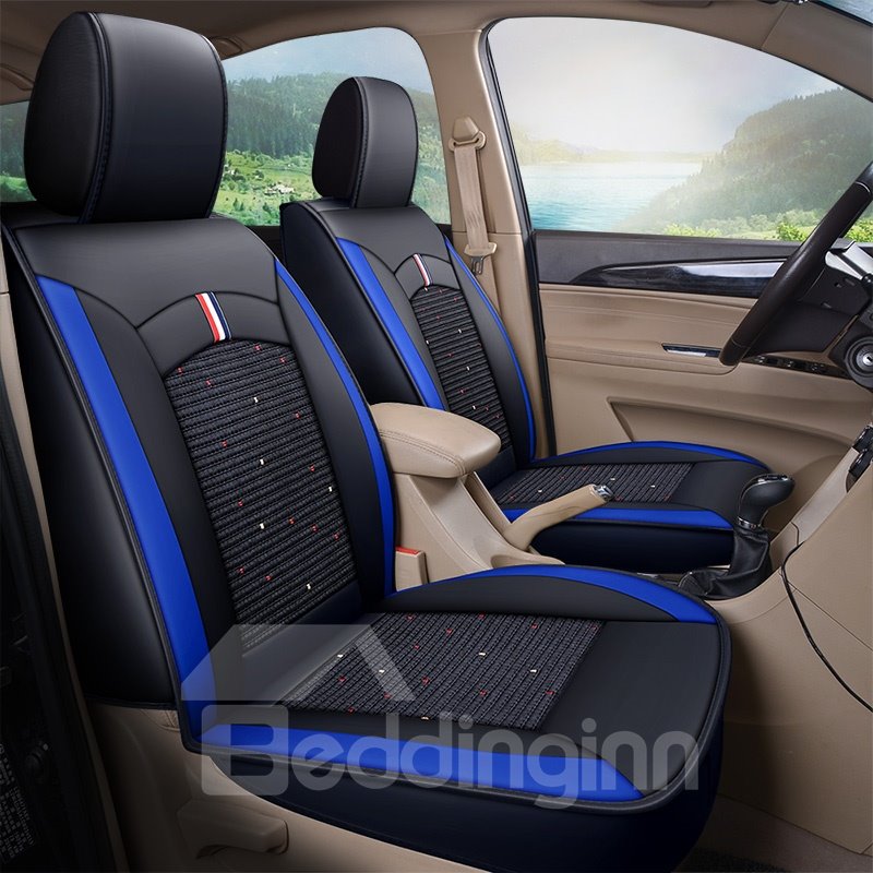 Full Coverage Wear Resistant Durable Leather And Linen 1 Front Car Seat Cover Suitable For Most Cars/ 7-Seater Seat Covers Can Be Customized