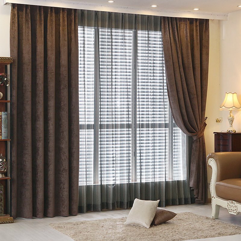 Modern Simple Style European Decorative Blackout Grommet Curtains for Living Room Bedroom