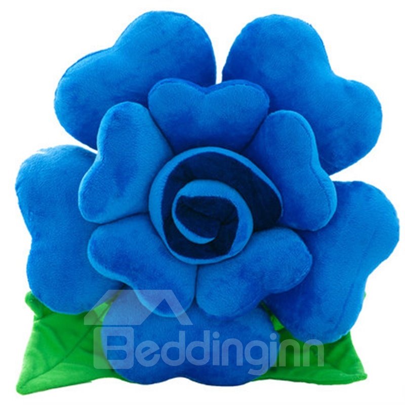 Fancy Multicolor Soft Plush Flower Shape Throw Pillow