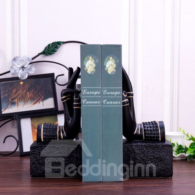 Buddha Hand on Base Design Resin Bookends Desktop Decoration