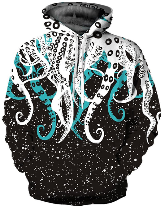 Long Sleeve Octopus Tentacles Pattern 3D Painted Hoodie