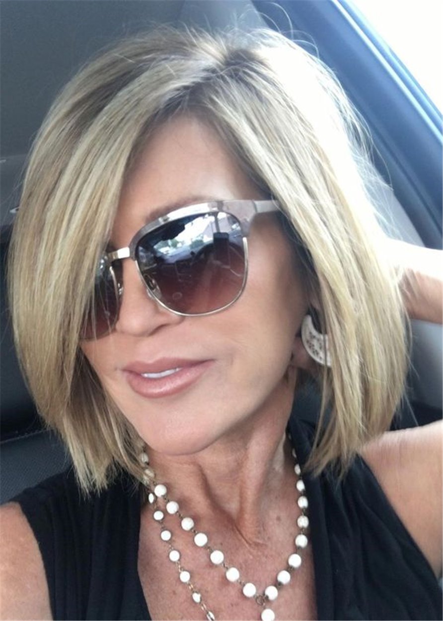 Pelucas de pelo sintético con gorro frontal de encaje 120% de 12 pulgadas