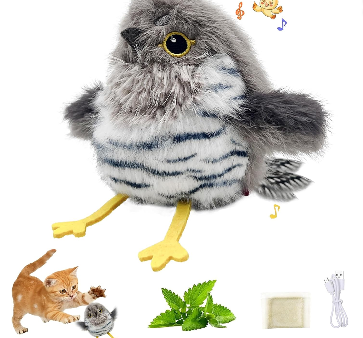 Interactive Cat Toys for Indoor Cats, Flying Bird Toy with Flapping Wings