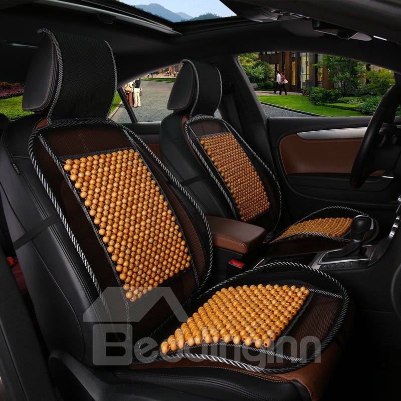 Classy Wood Beads Design For Heat Reduction And Comfort Universal Fit Car Seat Cover